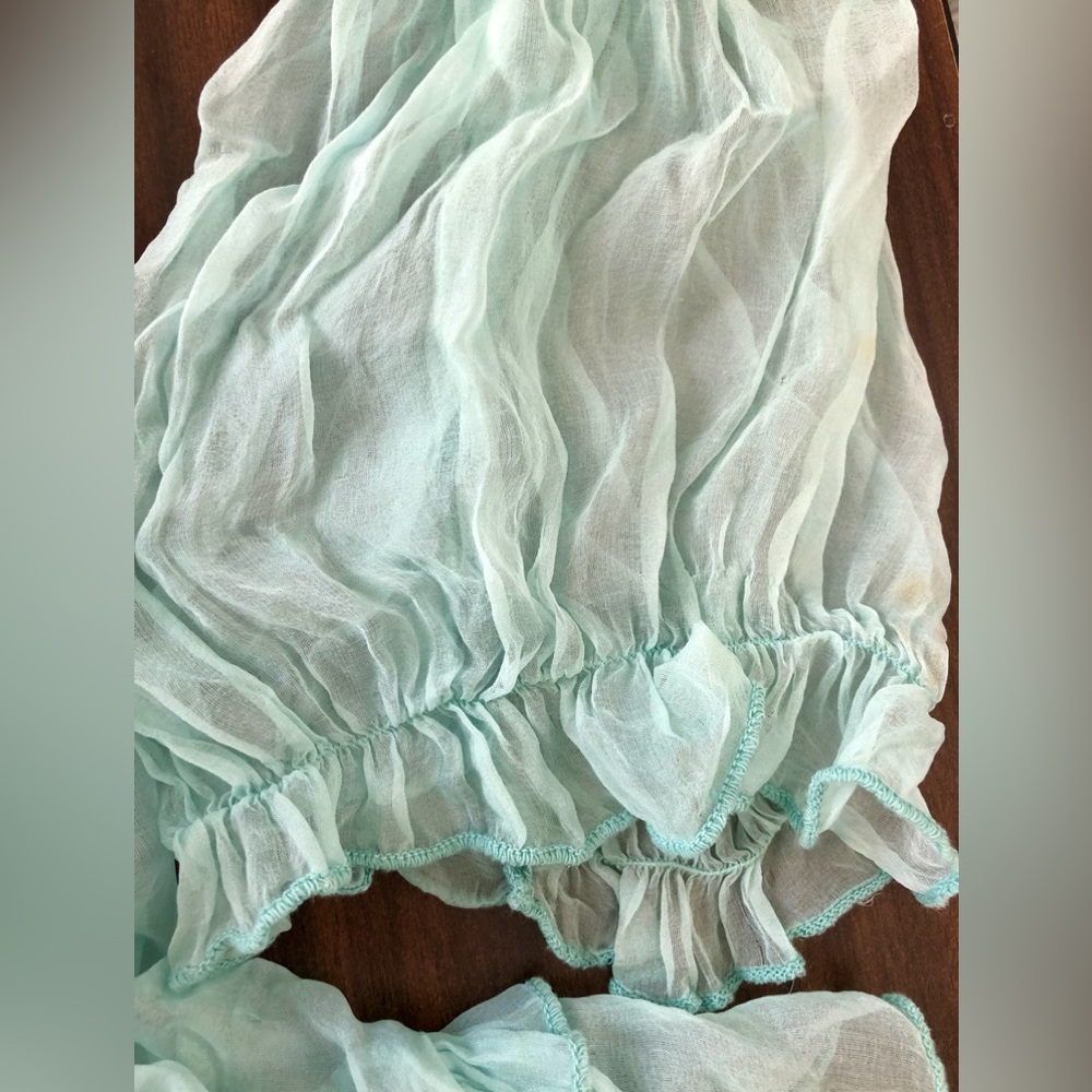 Boston Proper Silk sheer boho peasant style mini, Swim, cover-up, tunic sz S - Picture 6 of 16